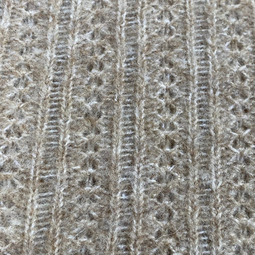 The Good Friends Women Sweater L Beige Wool Blend Back Tie Ribbon Balloon Sleeve - Picture 9 of 12